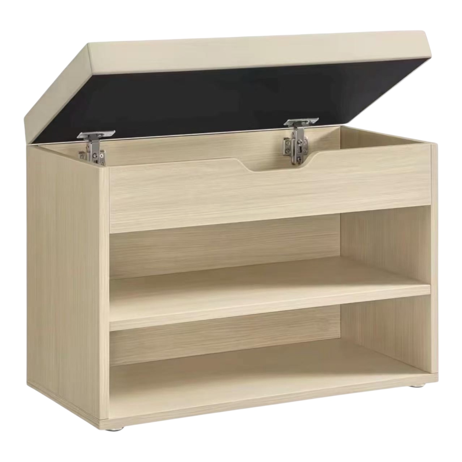 Banco Zapatero, Mueble Zapatero con Asiento Tapizado, Banco Recibidor con 3 Compartimentos y Asiento Acolchado, 30 x 60 x 44 cm, para Entrada Dormitorio Sala de Estar, Marrón Rústico CAJON 3P