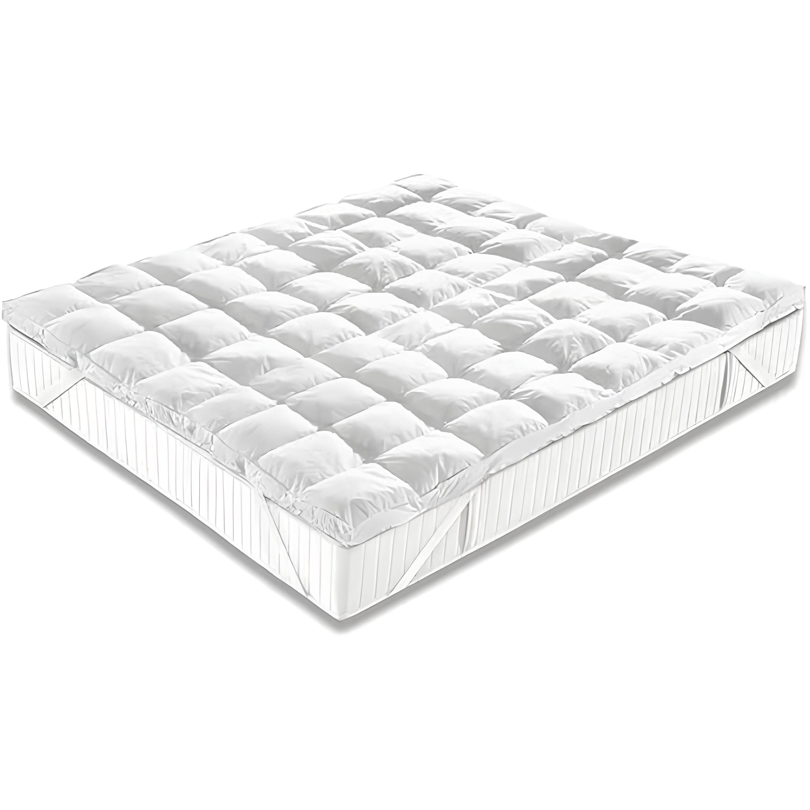 GCarredocasa Topper 5 Star Effetto Piuma, Anallergico e Antiacaro, Igienico, con Angoli Elastici, Spessore da 5 cm a 9 cm, più Comfort per il Letto, Sonno Confortevole e Rigenerante.