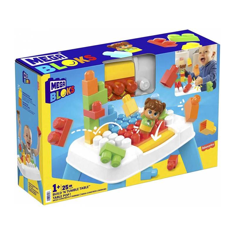 Mega Bloks – Mesa construye y destruye Tabla de juego con 30 bloques de construcción MEGA Bloks.