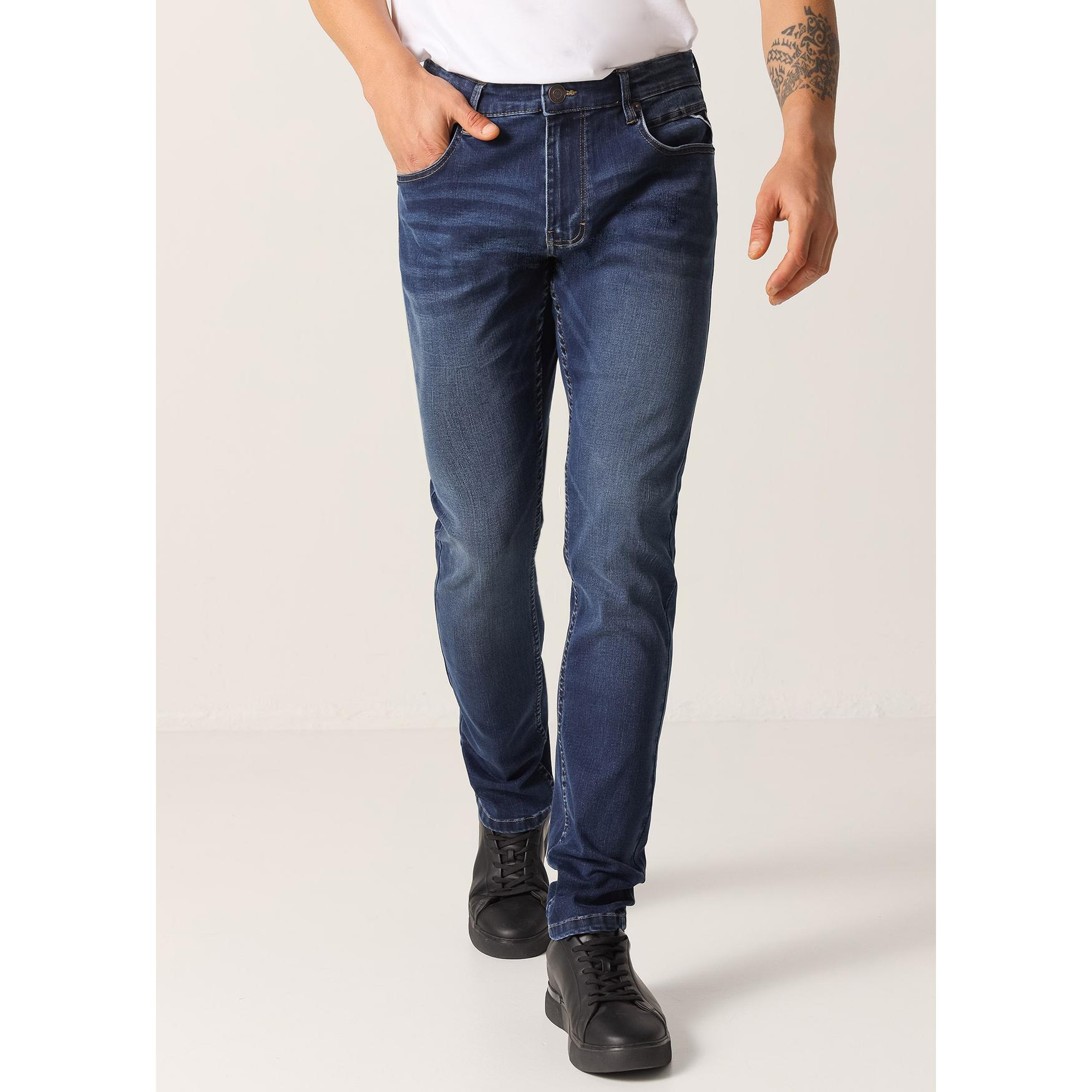 SIX VALVES - Jeans cintura media Slim - Tiro medio- Tallaje en Pulgadas