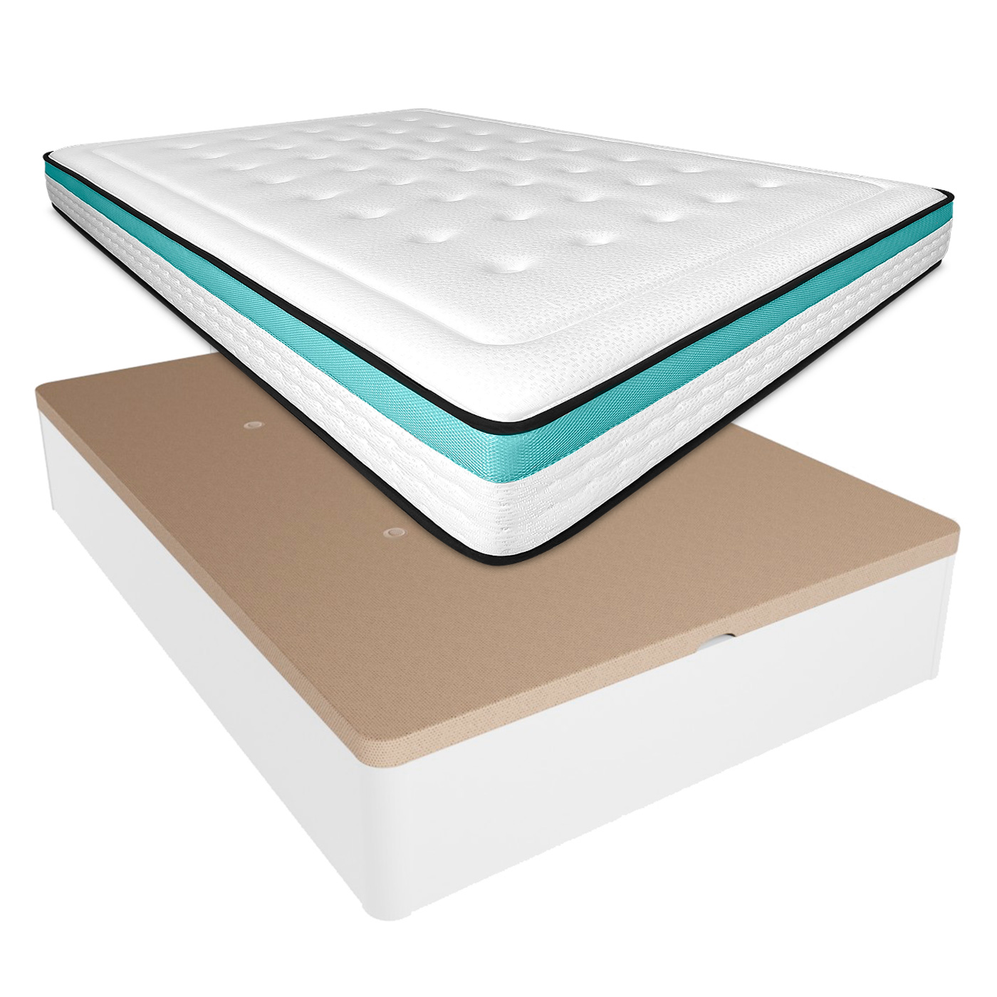 Duérmete Online - Pack Canapé Articulado - Colchón Viscoelástico con muelles ensacados Bio Max - 24cm de Grosor - Alta calidad