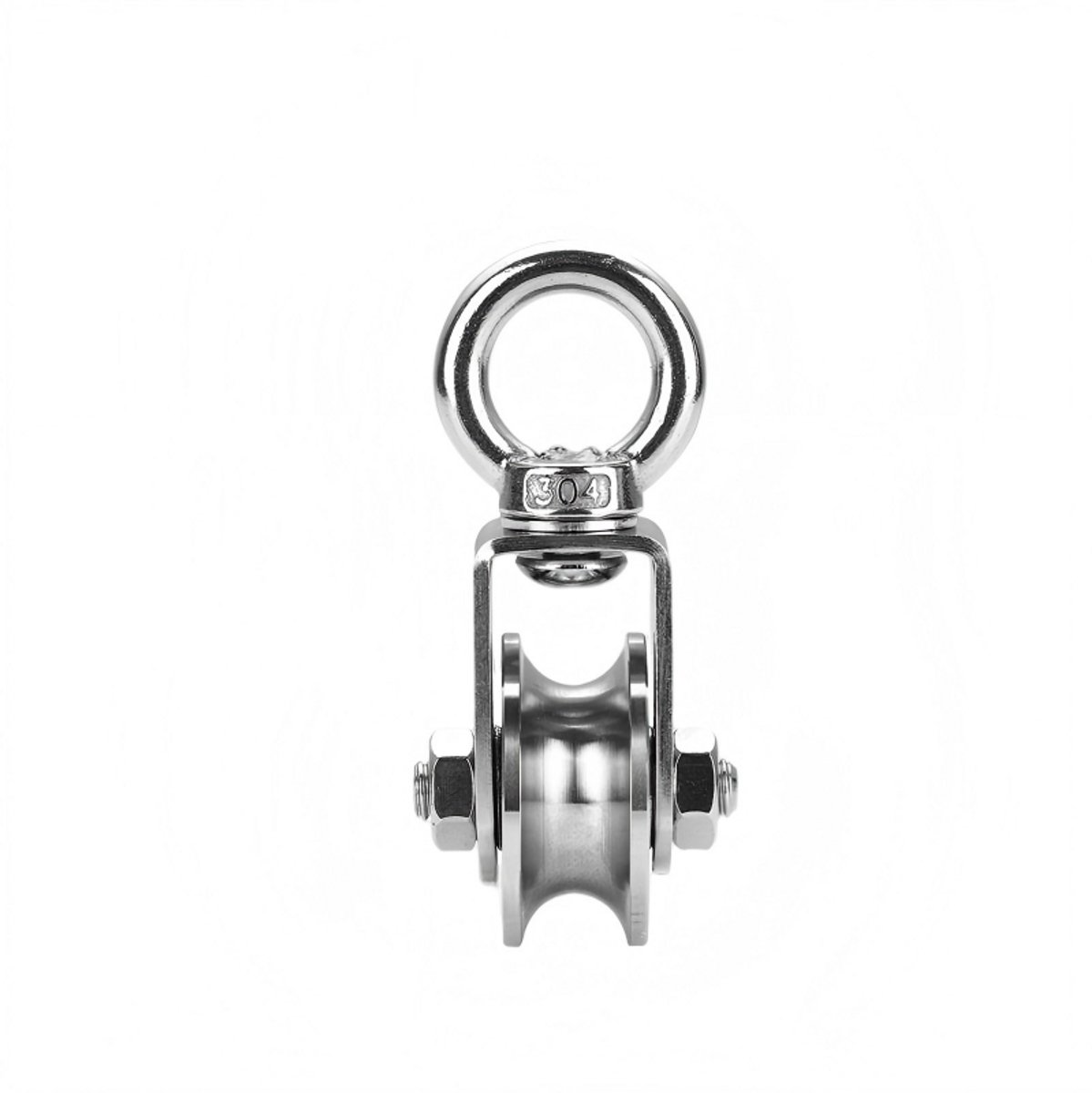 Om Home Rueda de elevación de acero inoxidable 304 – Tamaño S – Diámetro de 48 mm – Polea con soporte en U – Rueda guía – Polea de elevación – Rodillo – Apta para cables con un diámetro de 16 mm – Capacidad de carga: 100 kg