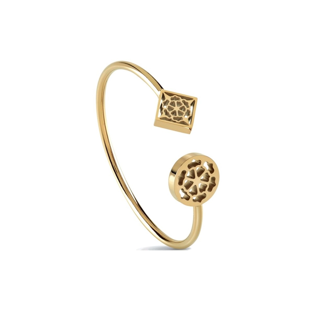 Brazalete Guess mujer Blooming Peony JUBB01180JWYGS acero inoxidable dorado pulsera rígida