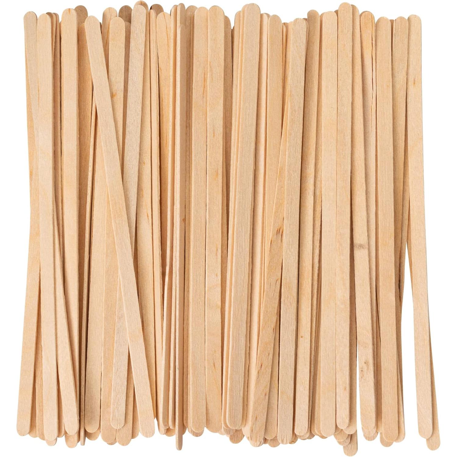 Cubiertos de Madera Biodegradables Desechables 80 Unidades (Cuchillos, Tenedores y Cucharas) + 300 Paletinas para Café 140 mm, Cubiertos Ecológicos Sin BPA, Resistentes para Fiestas, Picnic, Catering, Camping, Bodas y Eventos