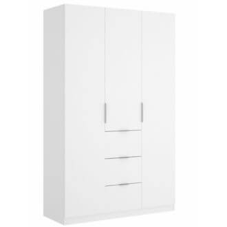MOBELCENTER - Armario Matrimonio 3 Puertas 3 Contenedores Blanco - Acabado Color Blanco Brillo - Ancho: 135 cm x Fondo: 52 cm x Alto: 204 cm - (1050)