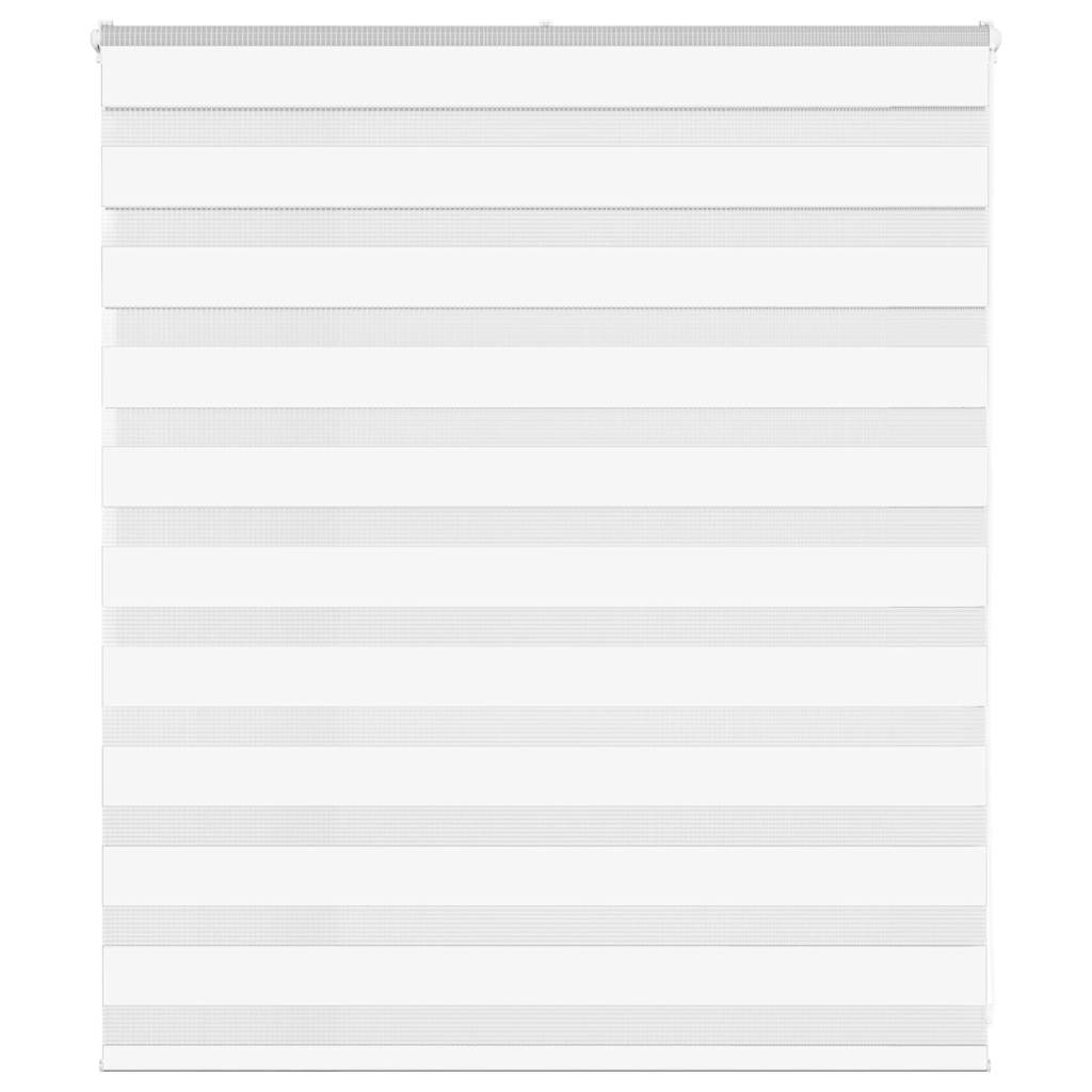 vidaXL Estor cebra blanco 130x100 cm tejido ancho 125,9 cm poliéster