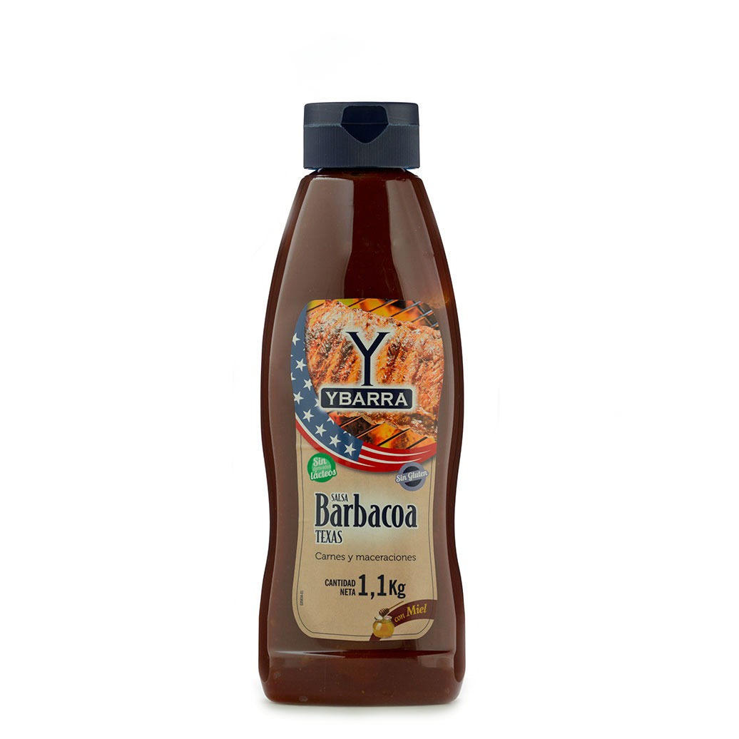 YBARRA Salsa barbacoa - Bote 1 litro - Sin gluten y sin derivados lacteos