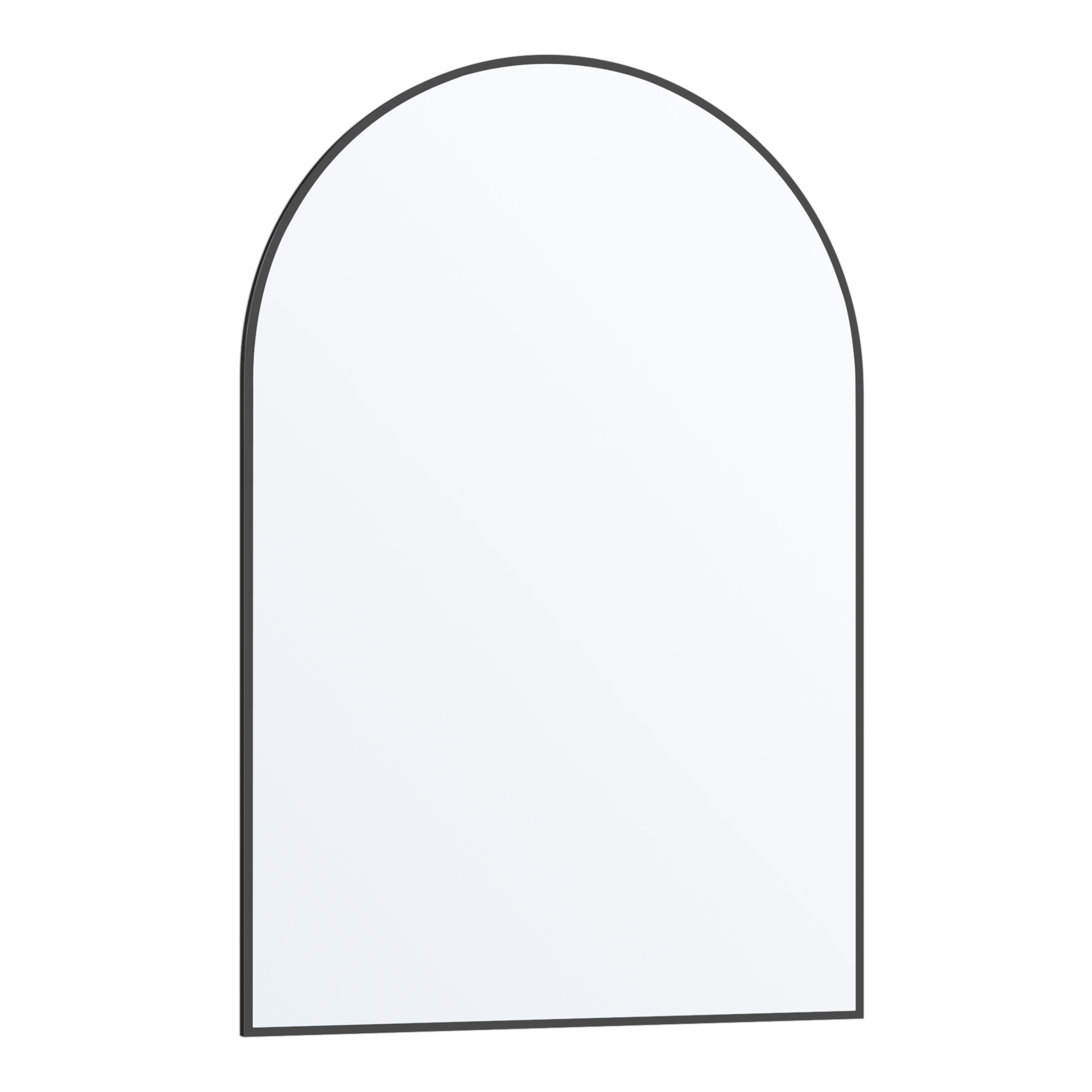 SONGMICS Espejo de Baño, Espejo de Pared, Arqueado, Marco de Aluminio, 91 x 61 cm, Lámina de Seguridad, Montaje Fácil, para Salón, Dormitorio, Regalos Navidad Mujer, Negro Tinta/Dorado Claro