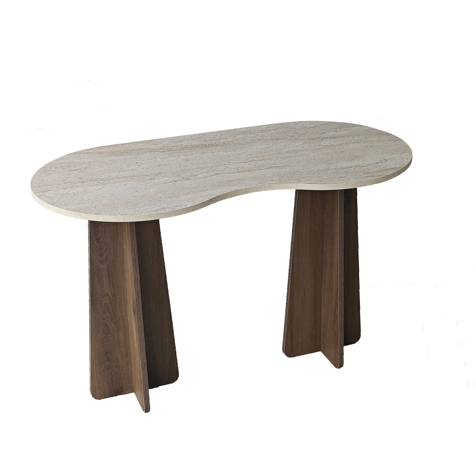 Habitat y Jardin - Escritorio de madera "Infini" - 120 x 60 x 75 cm - Travertino