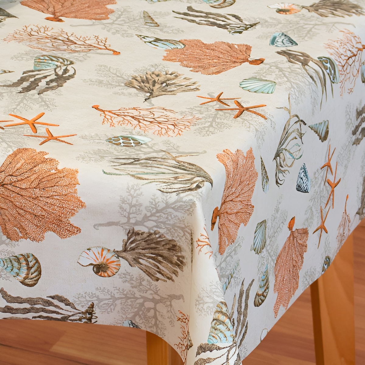 Mantel Hulehule Tex - Tela Resinada Anti manchas Fácil Limpieza Impermeable Arrecife Coral
