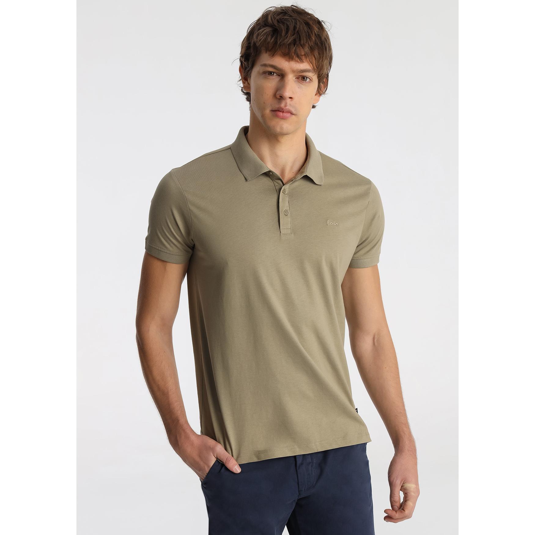 LOIS JEANS - Polo Clásico con Bordado Distintivo en Color Verde