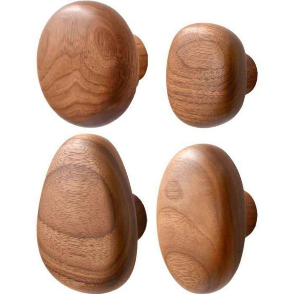 Om Home Ganchos de pared de madera - 4 piezas, clavijas decorativas - Adecuados para percheros, etiquetas colgantes