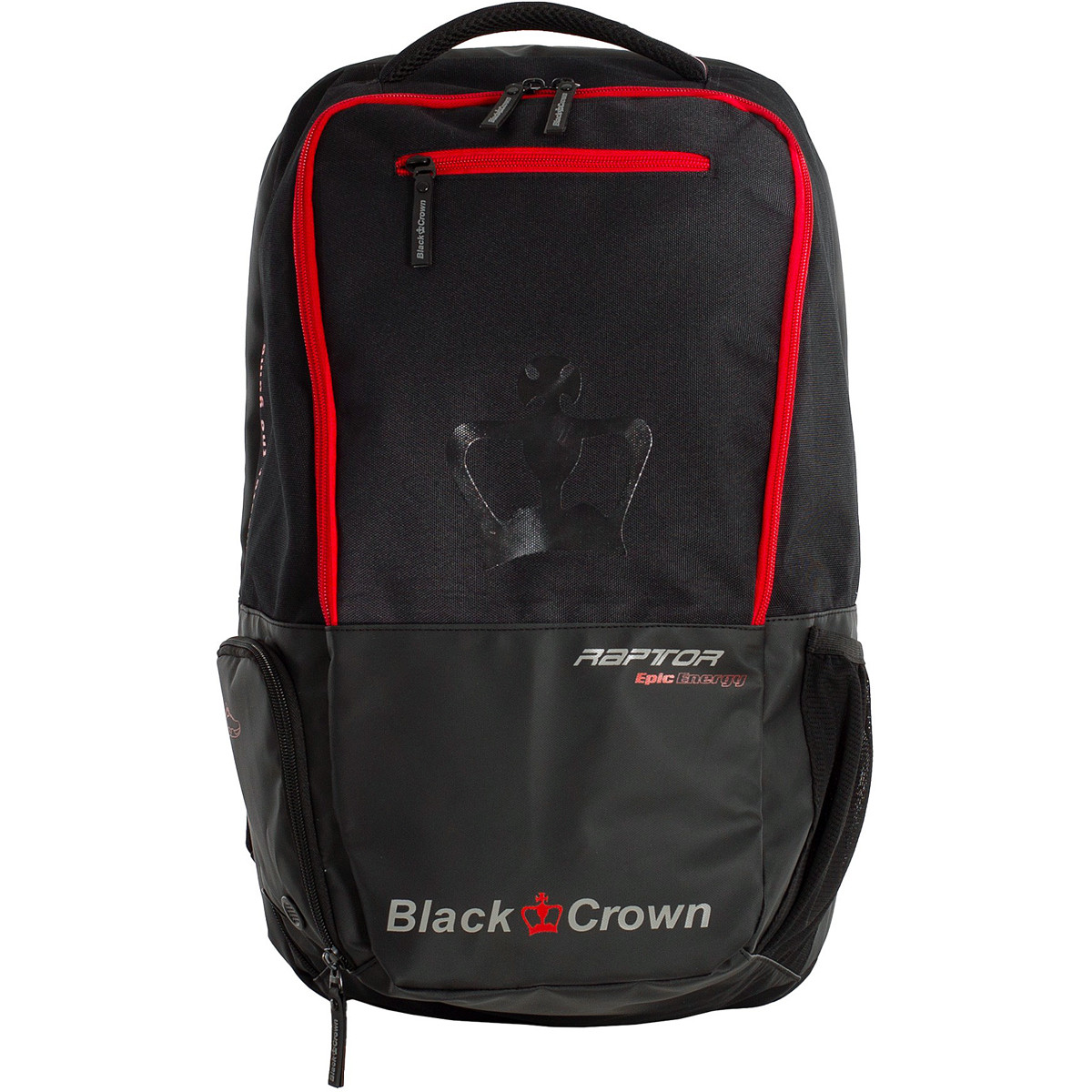 Black Crown Mochila Raptor – Diseño Impactante en Negro y Rojo – Materiales Premium (30% EVA, 70% PVC), Compartimento para Palas, Bolsillo para Zapatillas y Transporte Ergonómico