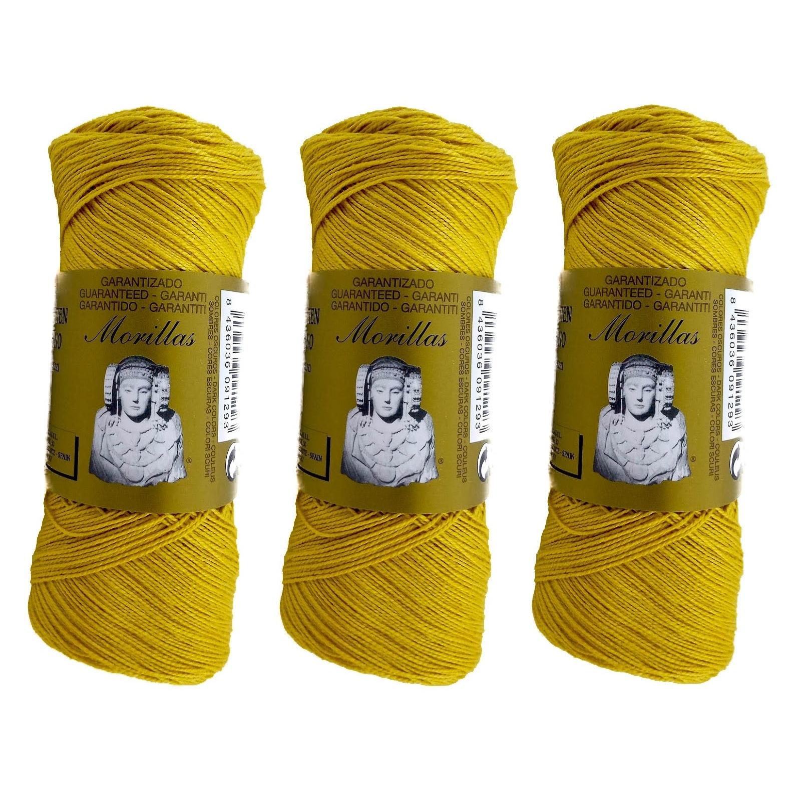 MORILLAS 3pcs Perlés en 5, 8 ó 12 a elegir - Hilo de Algodón para Ganchillo Hilado 100% Algodón para DIY y Tejer a Mano (1u*70 g), Enviado desde la fábrica en España