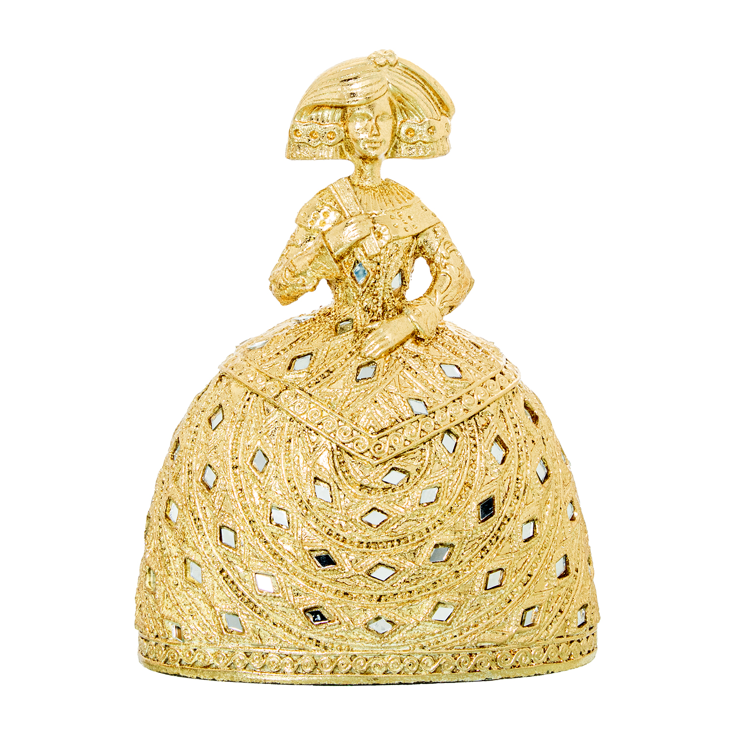 Figura menina 22cm resina dorada 17, 5x12, 5x22cm