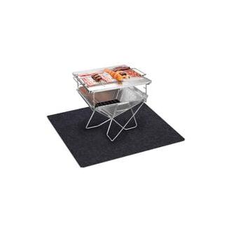 CA (127x91CM, antracita) Esterilla protectora para barbacoa, terraza, balcón y jardín - Esterilla protectora de suelo - Esterilla para barbacoa - Esterilla ignífuga para barbacoa