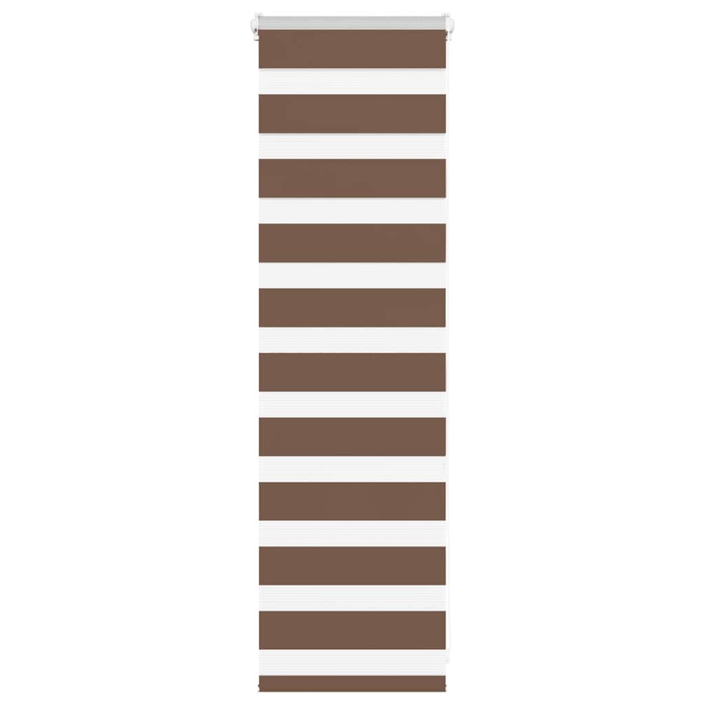 vidaXL Estor cebra marrón 50x100 cm tejido ancho 45,9 cm poliéster