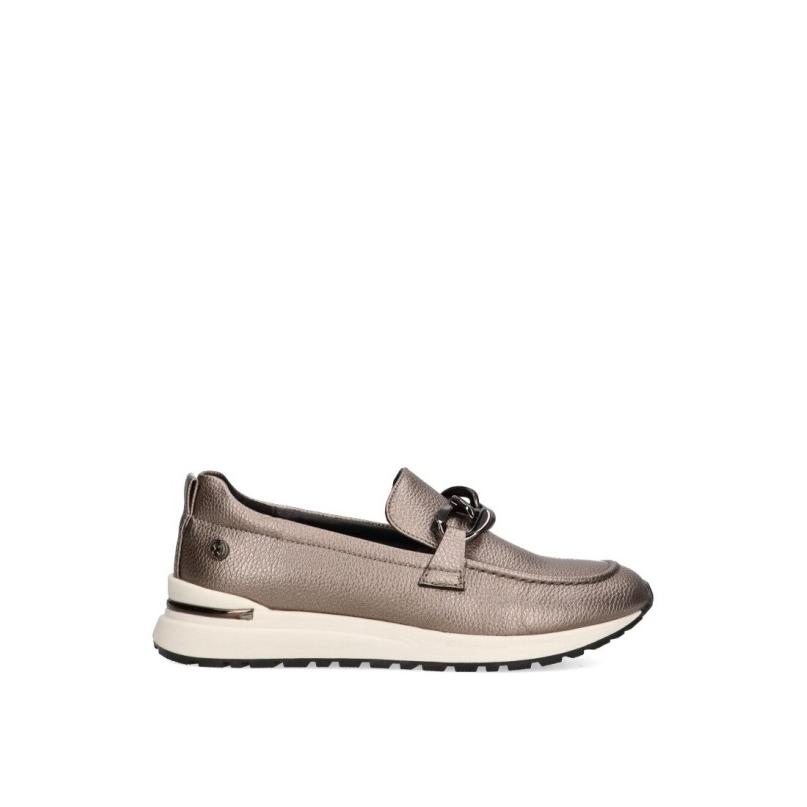 Nautico Kiova Mocasin Xti - Mujer - Suela Plana - Modelo 143373 - Color Plomo