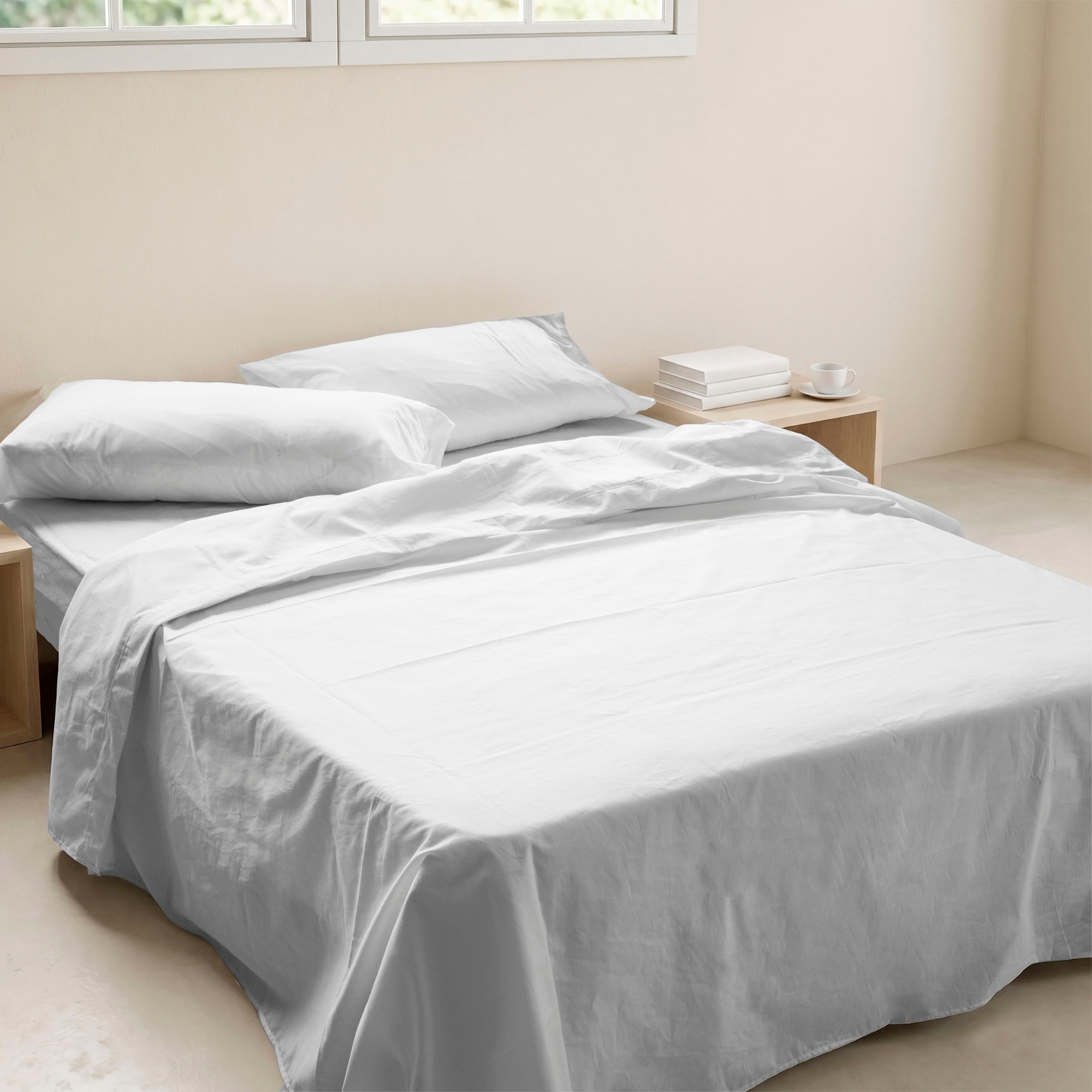 ICEHOME - Juego de Sábanas Liso 3/4 Piezas 100% Microfibra - Tacto Suave y Sin Plancha - Incluye Sábana Encimera, Sábana Bajera y 1 o 2 Fundas de Almohada - Cama 90/105/135/150/180
