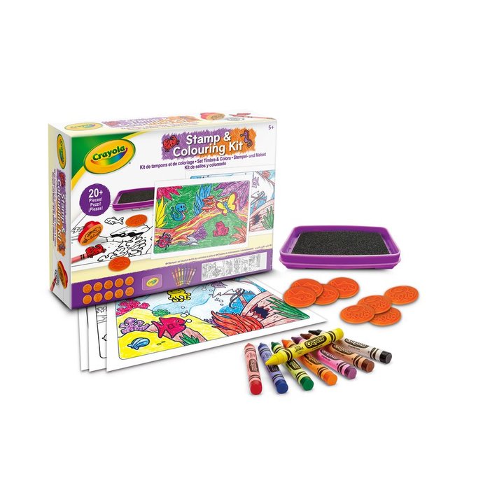 CRAYOLA JUEGO MIS PRIMERAS CREACIONES SET ESTAMPINES Y COLOREAR JUEGOS EDUCATIVOS 26x6x19 Cms.