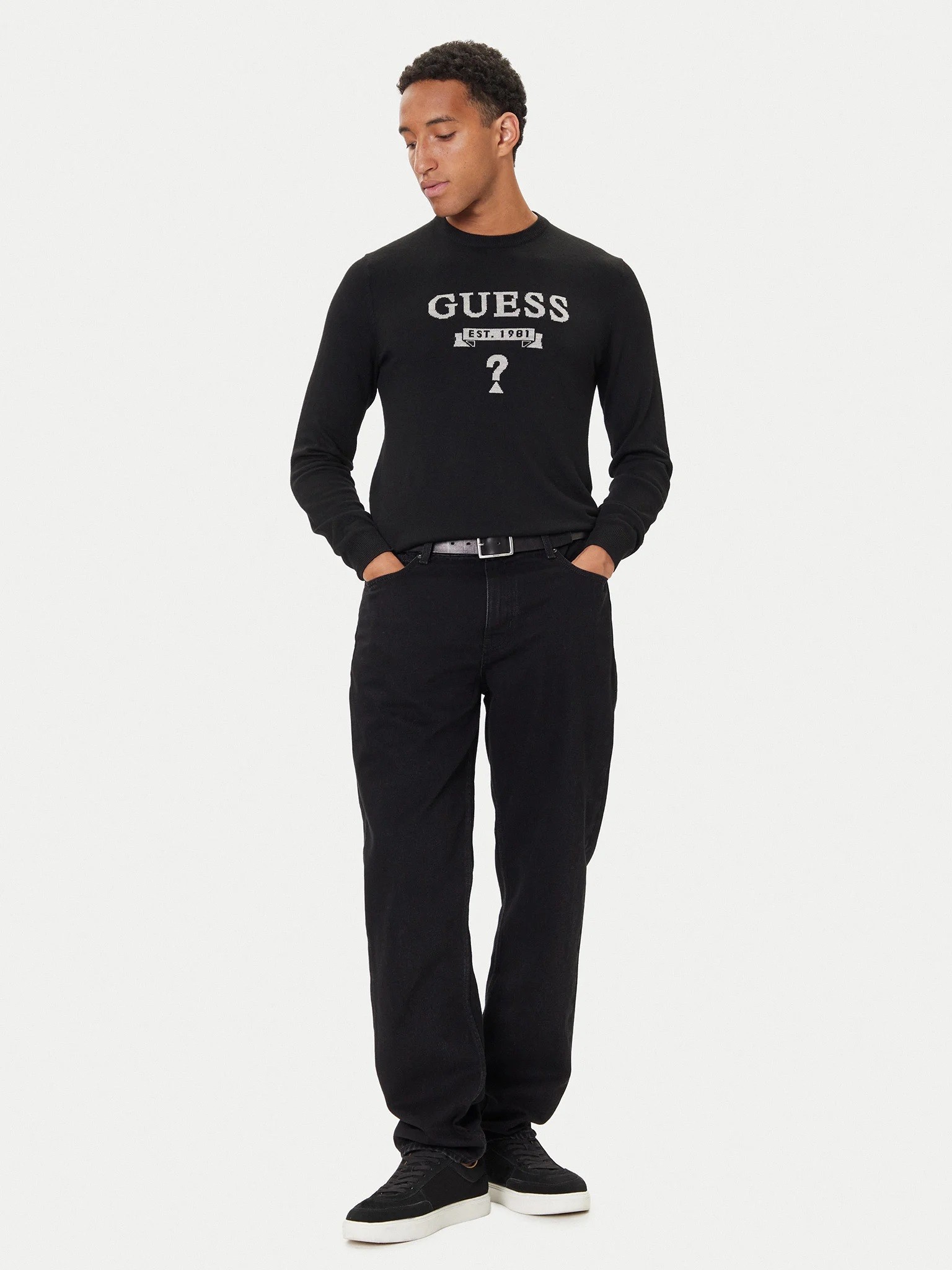 JERSEY GUESS HAMMOND CN LS LOGO BASIC SWTR NEGRO