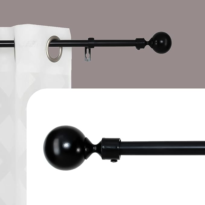 OsoNube - Barra Cortina Blanca Extensible 19mm - Barra Cortinas fina para Salón Dormitorio - Palos Cortinas Delgado Con Extremos Redondeados