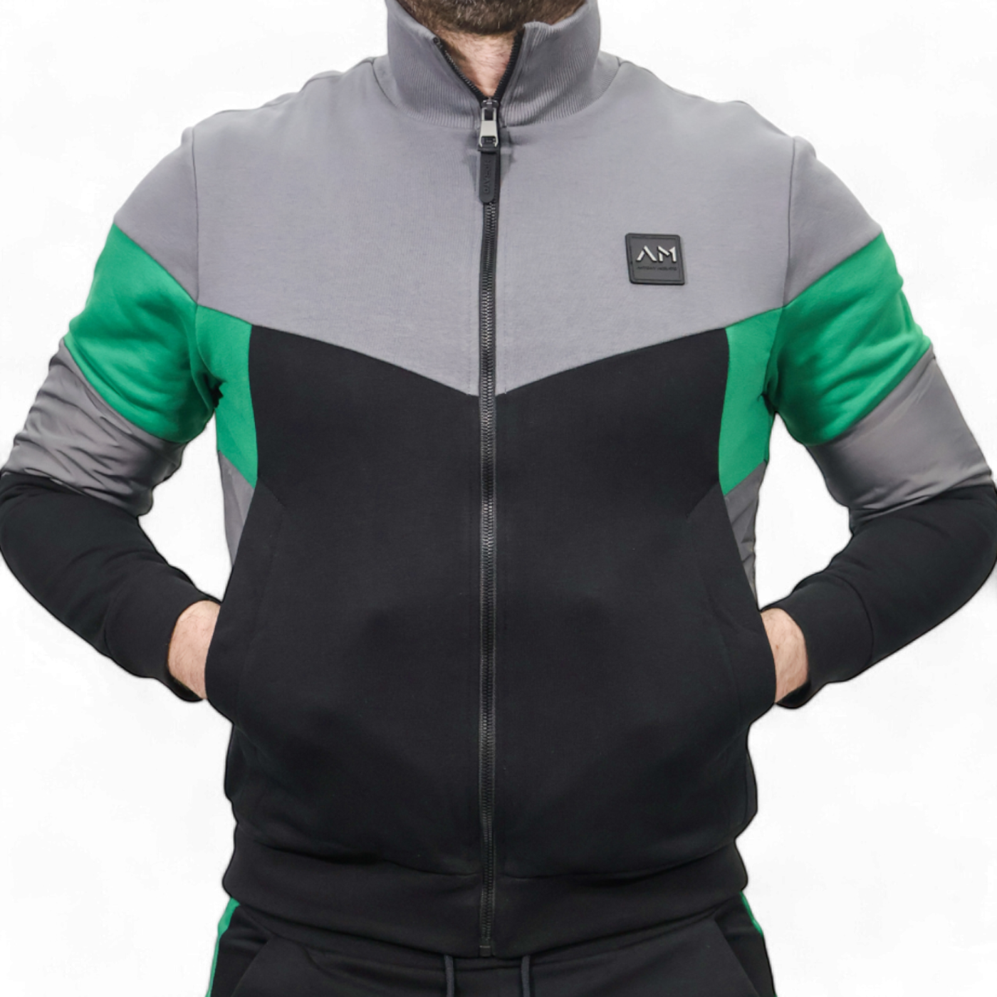 Sudadera con Cremallera Antony Morato Negro Regular Fit con Bandas Hombre Moderno, Ropa casual 65% Algodón, 35% Poliéster