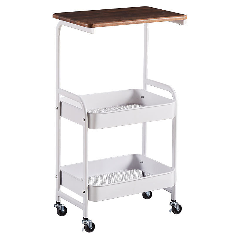 CA Carrito de cocina móvil con ruedas, color blanco