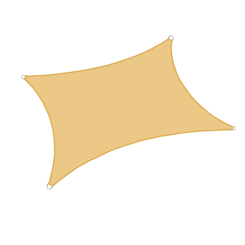 Toldo Vela de Sombra Rectangular, 95% de Protección UV, de Densidad para Patio, Jardín, Pérgola, Terraza Exterior, Color Arena