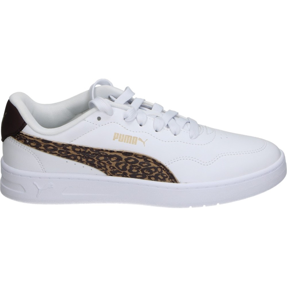 PUMA | Zapatillas Puma para Mujer – Deportiva Casual Blanca con Detalles en Animal Print – Estampado Animal – Sneakers con Cordones – Cómodas – Modelo 408248-02
