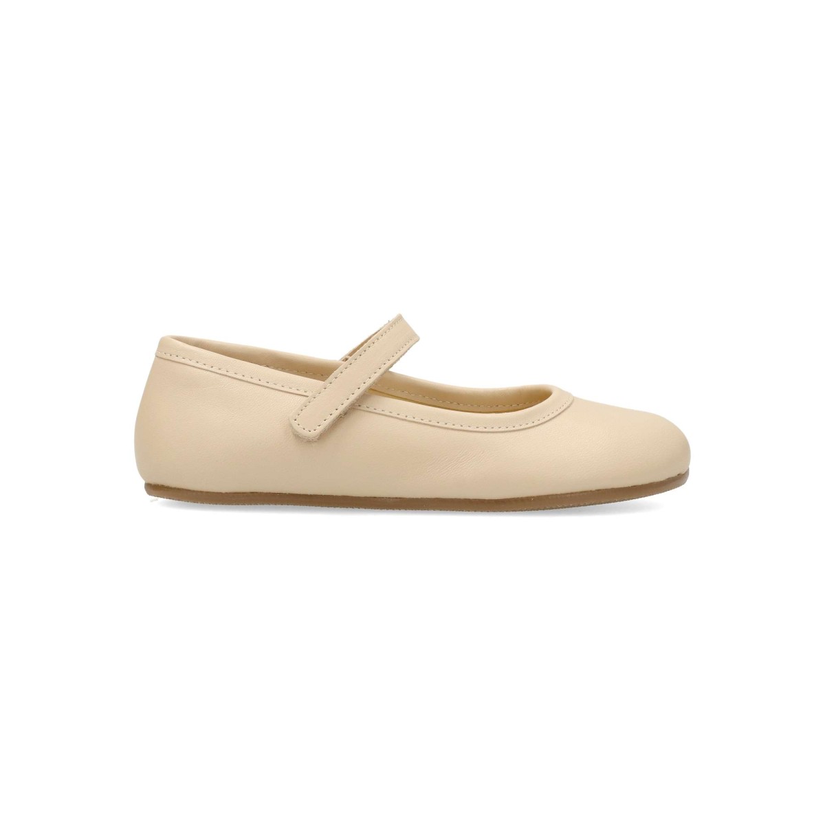 Blanditos - Bailarinas para niña BLANDITOS con tira al empeine, de piel, concepto barefoot sin refuerzos interiores y suela plana cero drop