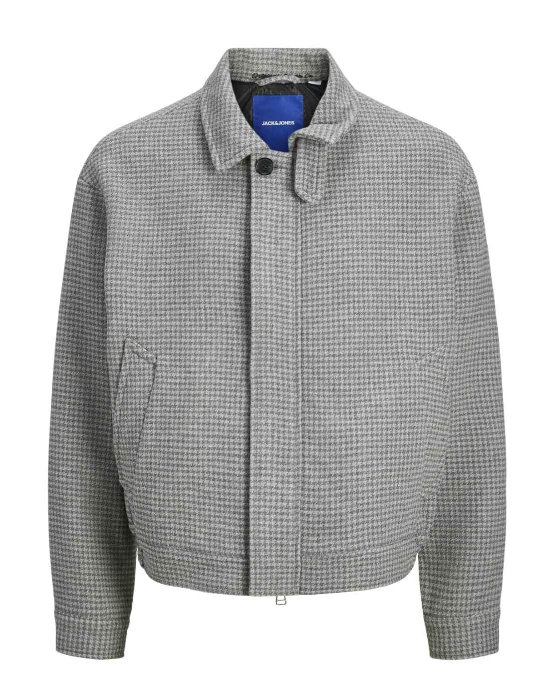 Chaqueta de paño Jack&Jones Vermont gris cuadros para hombre