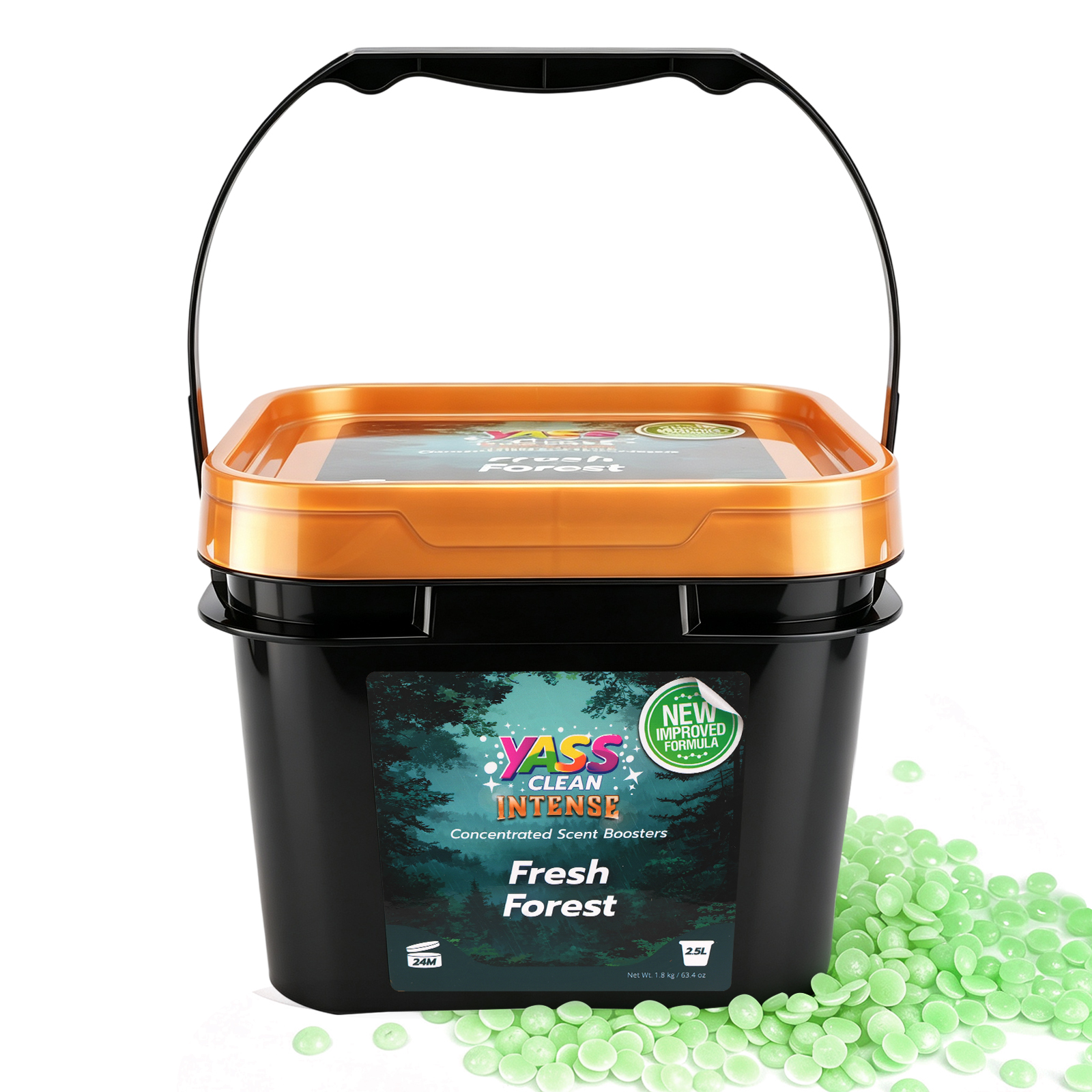 Yass Clean - Perfume para la Ropa en Perlas Yass Clean 2.5L - Potenciador de Fragancia Duradera con Tecno Activada por Movimiento y Antiolor