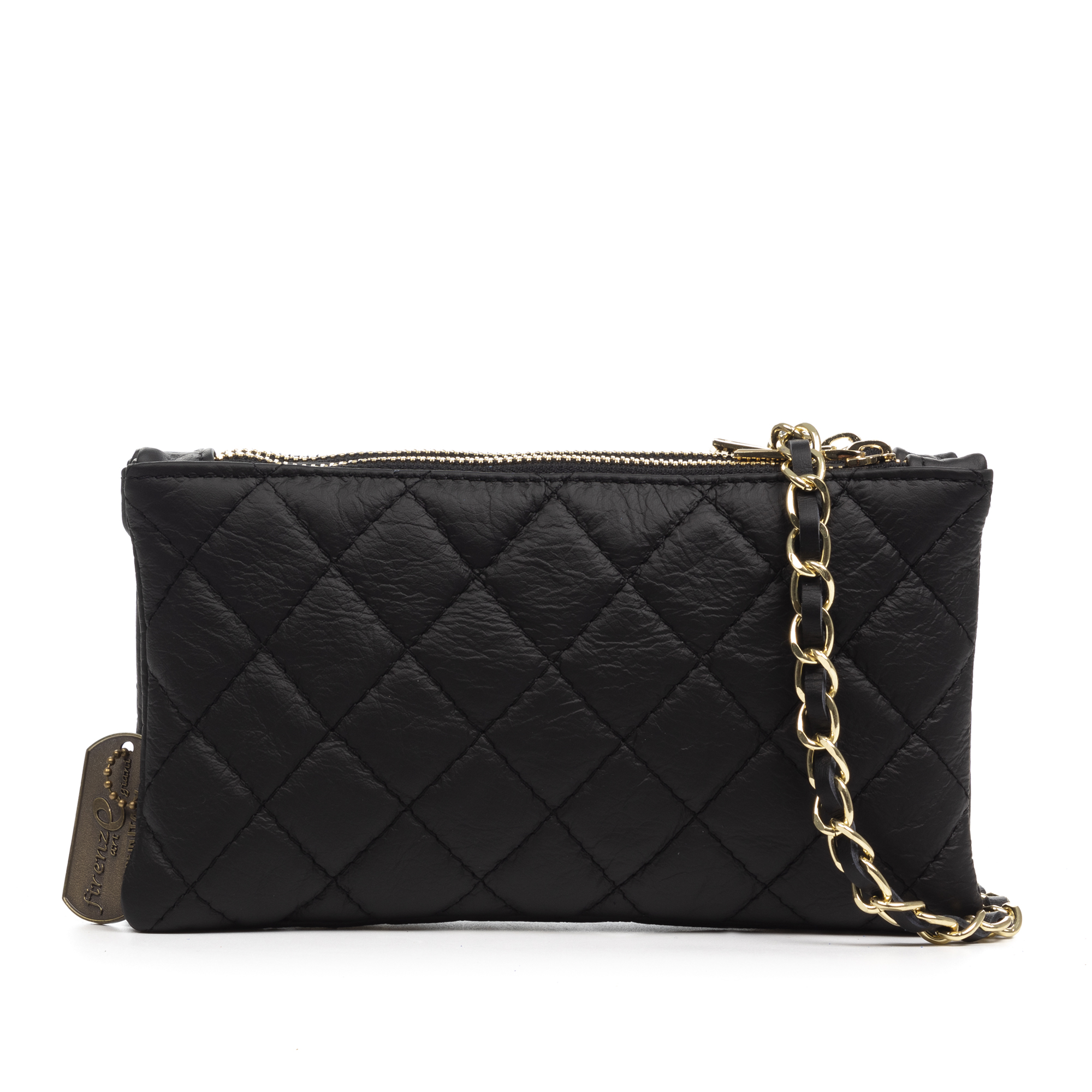 FIRENZE ARTEGIANI Arcole bolso bandolera mujer. Piel auténtica acabado Sauvage acolchado. Fabricado en Italia 22x5x13 Cm.