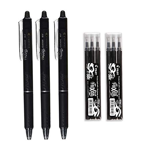 Pilot - 3 Bolígrafos Borrables Frixion Clicker y 6 Recambios
