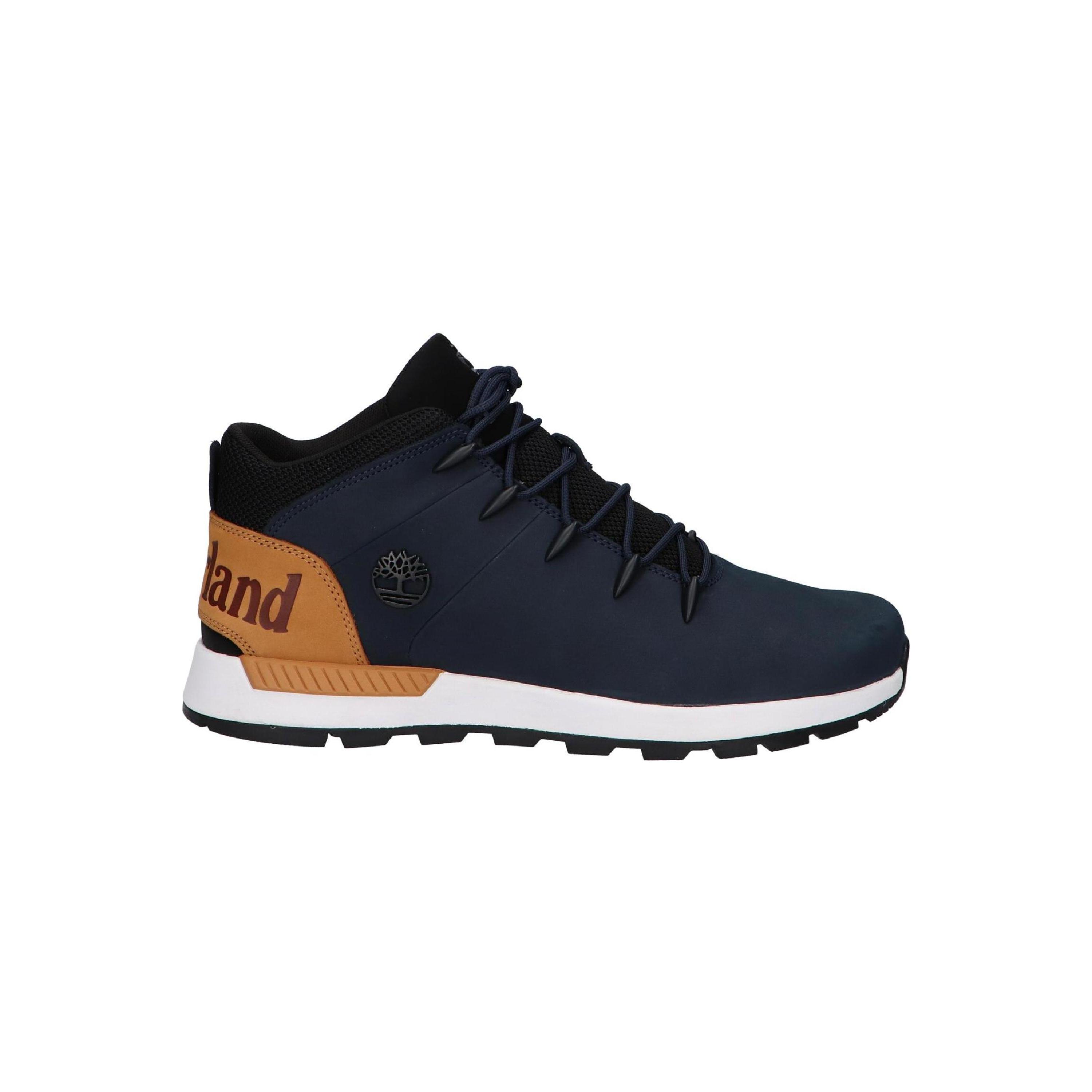 Timberland Casual Sneakers for Men in Blue, Leather Upper, Textile Lining, Rubber Sole, Lace-Up Closure, Comfortable Autumn-Winter Footwear, Ideal for Daily Wear and Stylish Men's Sneakers.