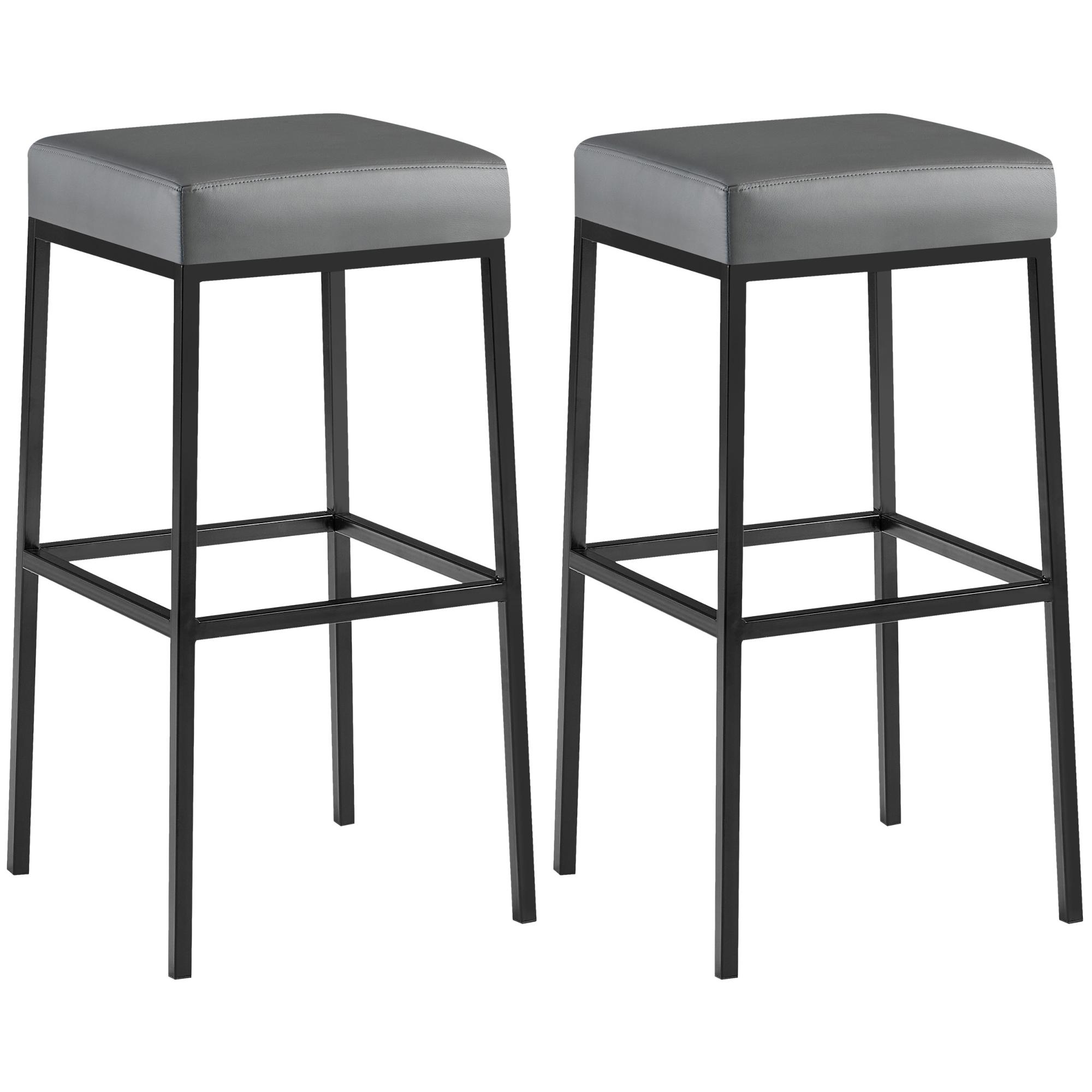 Set De 2 Taburetes Montreal ~ Altura 80 cm Negro,Gris
