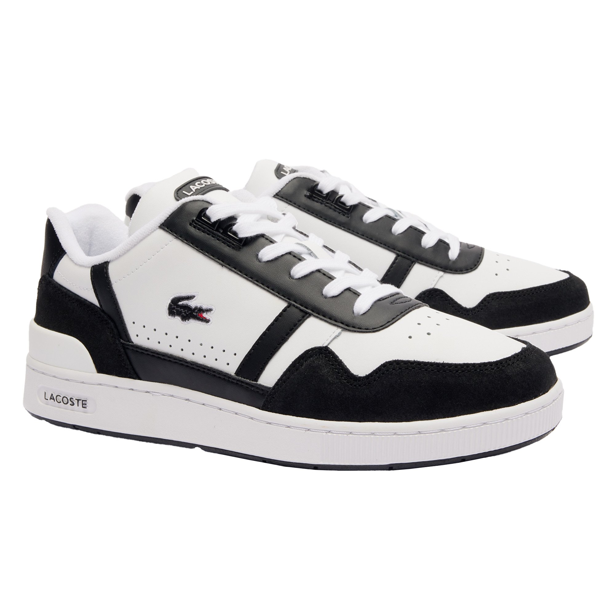 LACOSTE Men's Sneaker - T-CLIP CORE ESSENTIALS, zapatillas de deporte, retro, logo, cuero auténtico T-CLIP 124 7 SMA