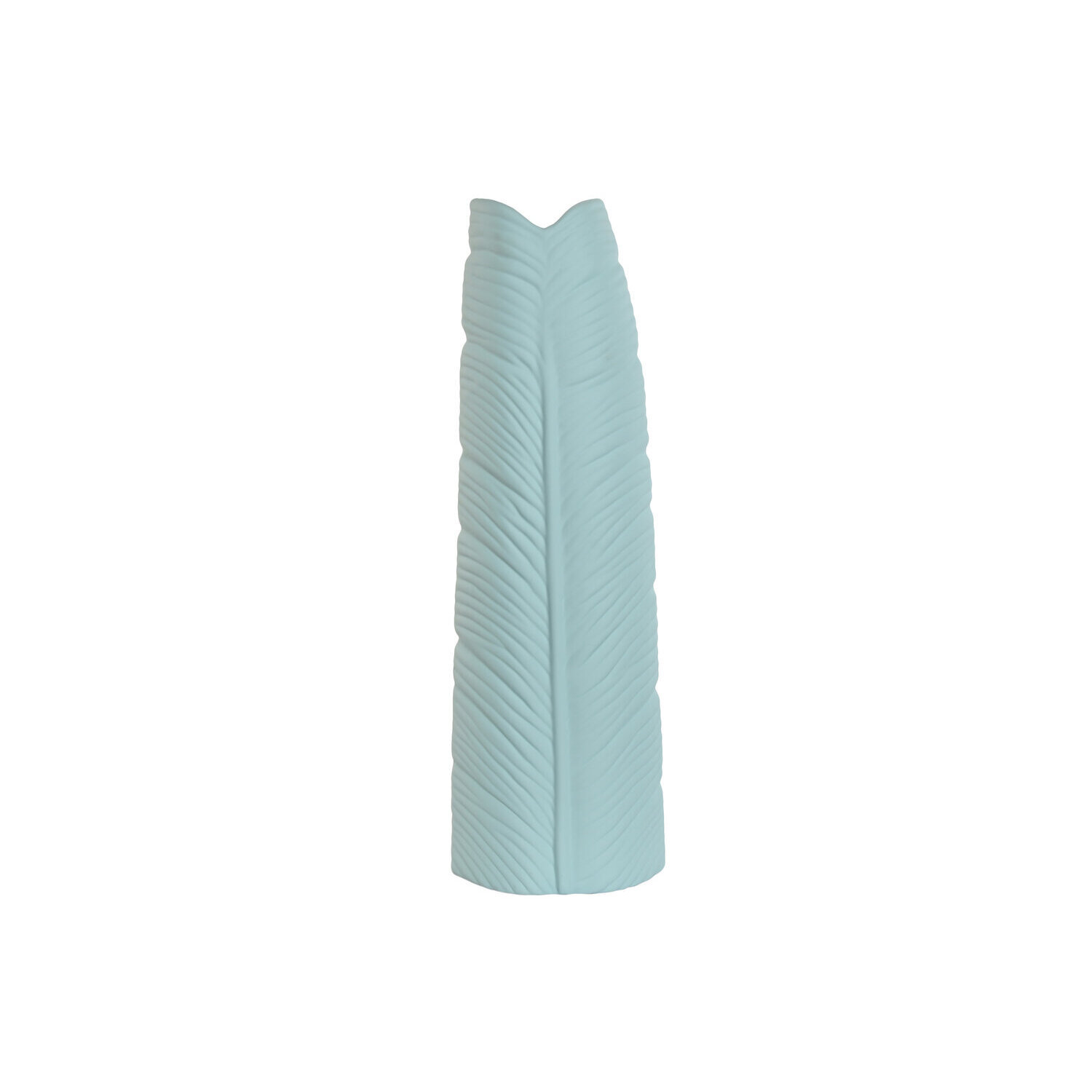 Jarron gres 22x15x70 hoja azul celeste , La mejor decoración para tu hogar.