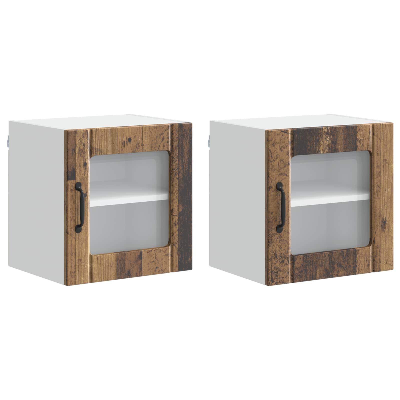 vidaXL Armario de vidrio para pared LUCCA 2 uds. Madera de Ingeniería 40 x 31 x 40 cm Multicolor