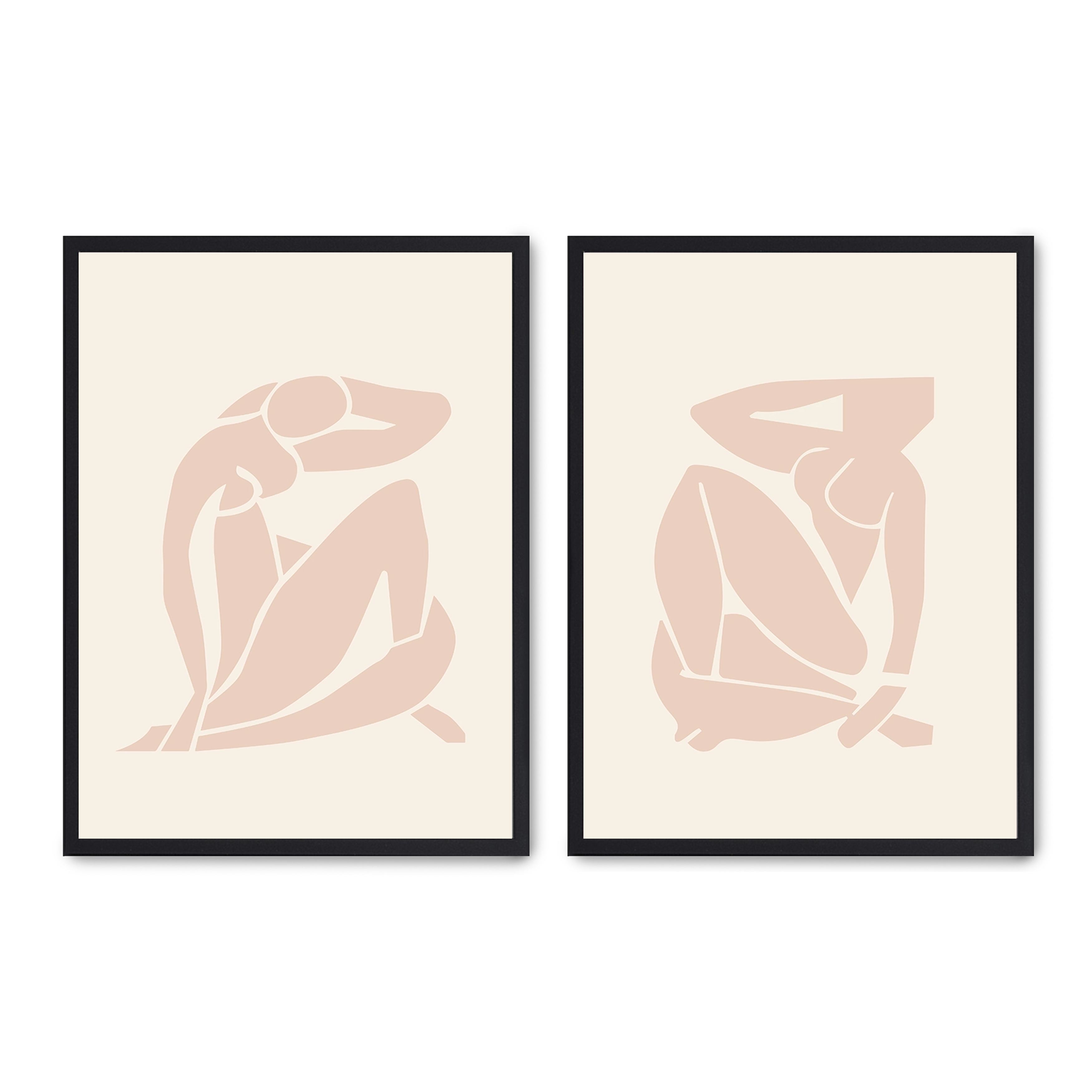 Set compuesto por dos cuadros con marco negro 30x40cm, Póster impreso en papel de calidad premium de 180gr, montado en marco de madera MDF con acabado en color negro, SETS