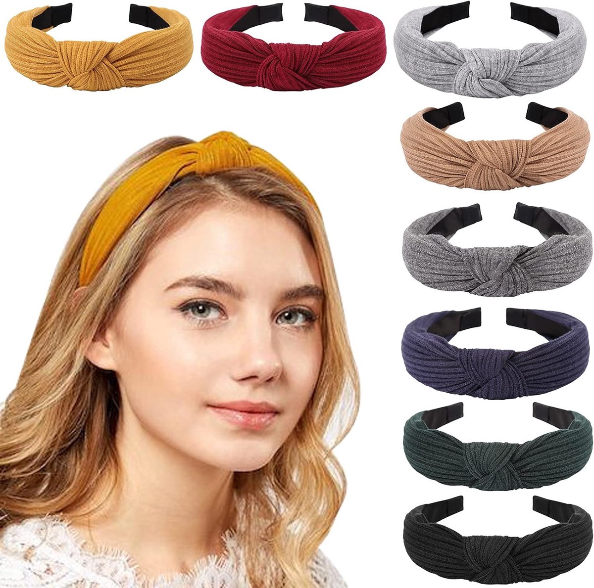 Om Home Paquete de 8 diademas para mujer: cómodos pañuelos para el cabello.