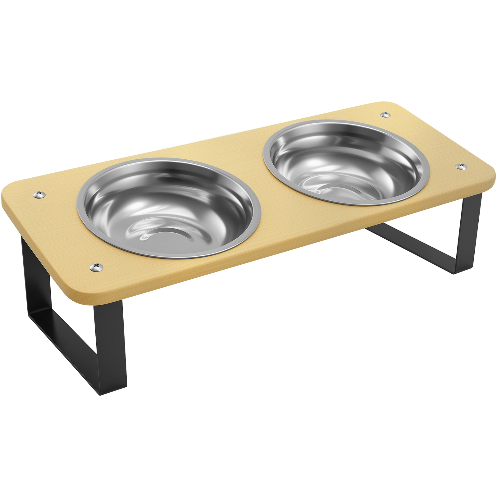 Om Home Tazas De Alimentación Para Mascotas De Madera Con Acero Inoxidable Estilo Elevado Antideslizante Para Gatos Y Perros Tazón De Alimentos Y Agua