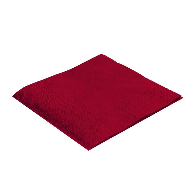 MONOUSO | Servilleta Cocktail de Papel 20x20cm 2C Burdeos (100 Uds)