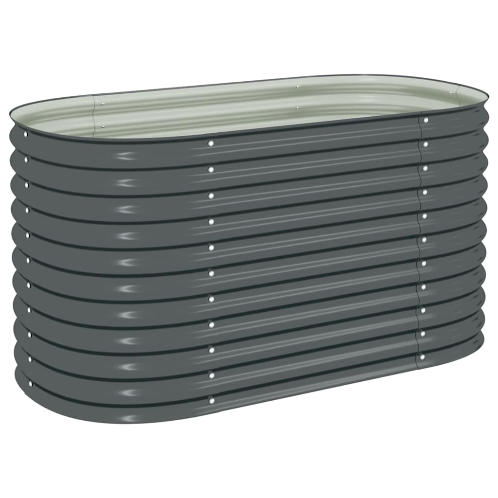vidaXL Arriate de acero galvanizado gris 160x80x81 cm