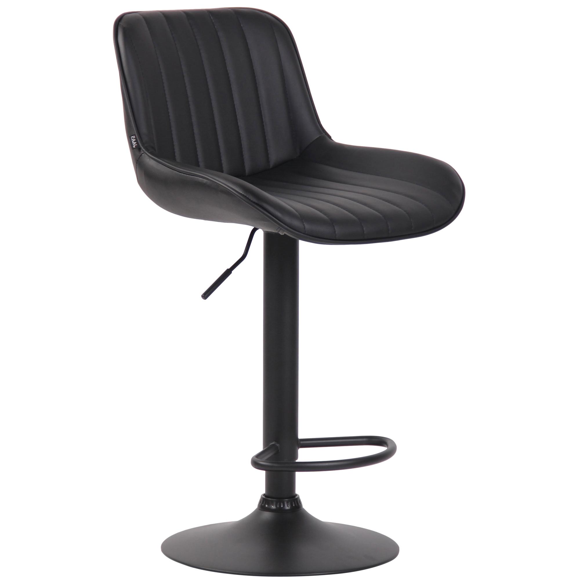 Taburete de bar Lentini en cuero sinttico Negro,Negro
