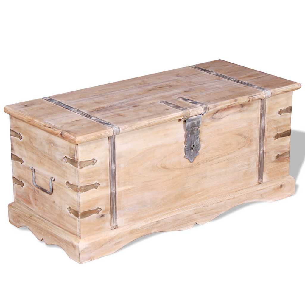 vidaXL Cofre de Almacenamiento Baúl Caja Mesa de Centro Mesita Madera Maciza