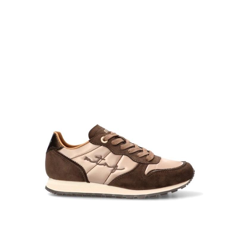 Zapatillas Casual Mustang - Mujer - Suela Plana - Modelo 60076 - Color Taupe