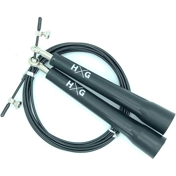 HxG Comba Ajustable PVC con Cable de Acero – Jump Rope Fitness y Cross Training 3 m, Mango Antideslizante