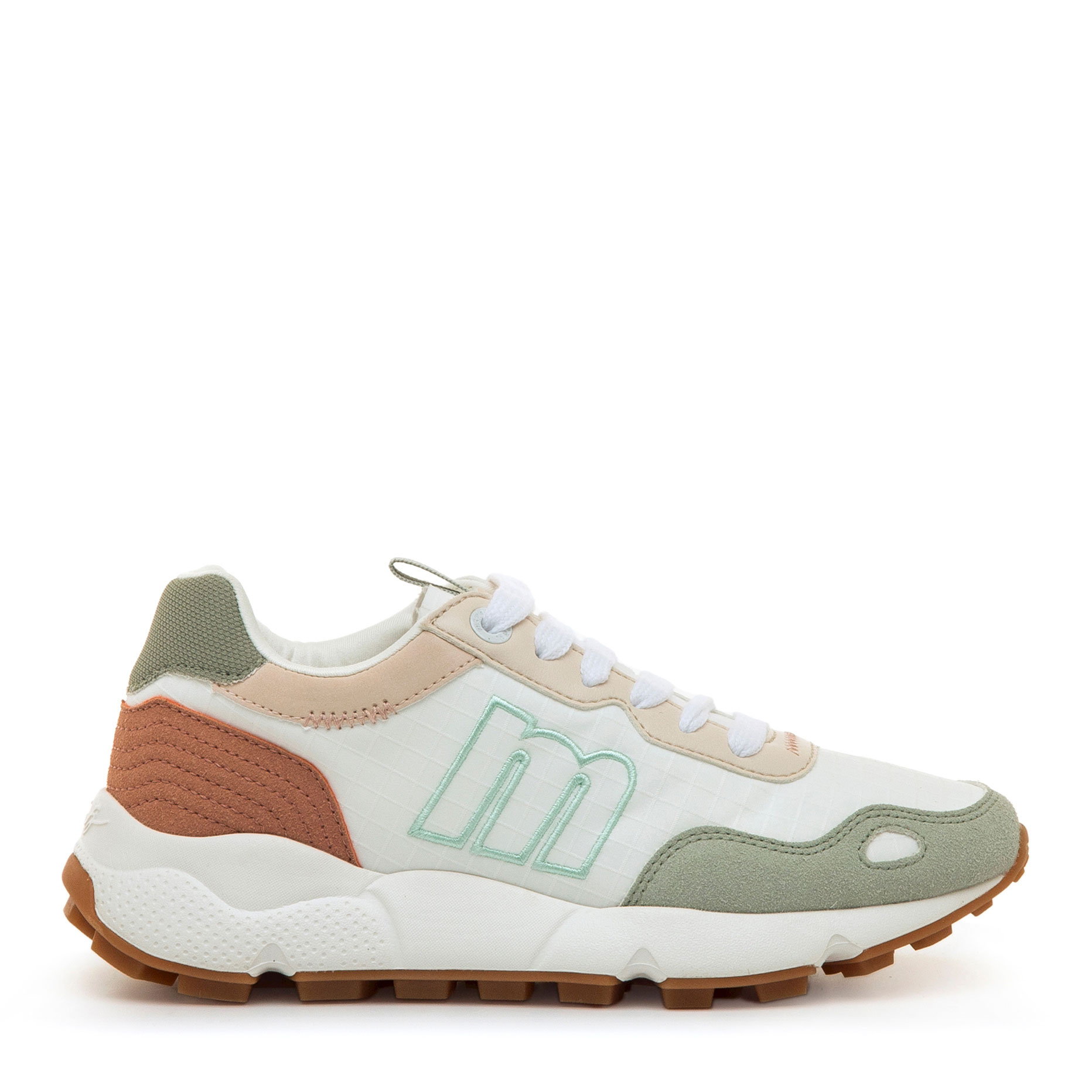 Mustang Zapatillas blancas con detalles en verde 60885-C59191 , para Mujer